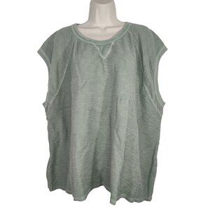 Universal Thread Sleeveless Muscle Shirt Textured Women Size 2X 20 22 Green NEW